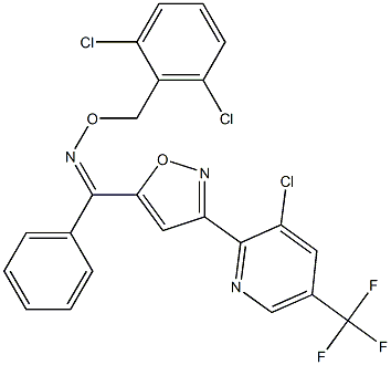 {3-[3-chloro-5-(trifluoromethyl)-2-pyridinyl]-5-isoxazolyl}(phenyl)methanone O-(2,6-dichlorobenzyl)oxime 结构式