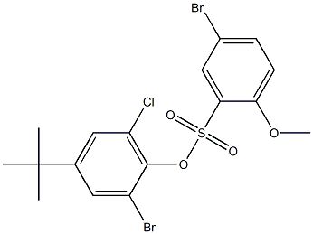 2-bromo-4-(tert-butyl)-6-chlorophenyl 5-bromo-2-methoxybenzene-1-sulfonate 结构式