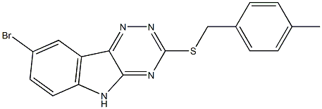 8-bromo-3-[(4-methylbenzyl)thio]-5H-[1,2,4]triazino[5,6-b]indole 结构式