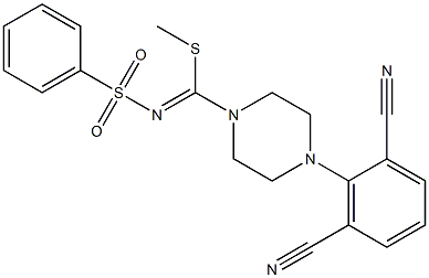 N1-[[4-(2,6-dicyanophenyl)piperazino](methylthio)methylidene]benzene-1-sulf onamide 结构式