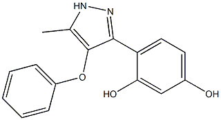 4-(5-methyl-4-phenoxy-1H-pyrazol-3-yl)benzene-1,3-diol 结构式