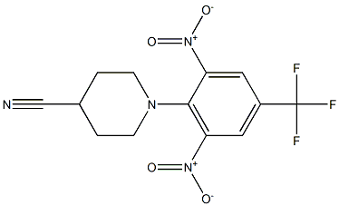 1-[2,6-dinitro-4-(trifluoromethyl)phenyl]piperidine-4-carbonitrile 结构式