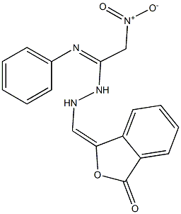 2-nitro-N'-{[3-oxo-2-benzofuran-1(3H)-yliden]methyl}-N''-phenylethanimidohydrazide 结构式
