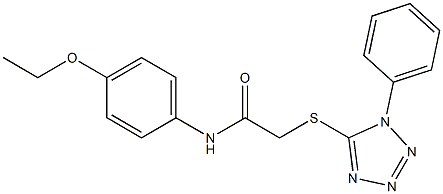 N-(4-ethoxyphenyl)-2-[(1-phenyl-1H-1,2,3,4-tetraazol-5-yl)sulfanyl]acetamide 结构式