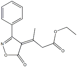 ethyl 3-(5-oxo-3-phenyl-4,5-dihydroisoxazol-4-yliden)butanoate 结构式