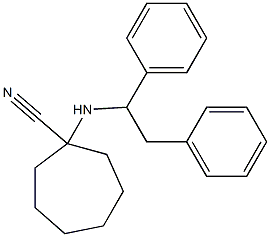 1-[(1,2-diphenylethyl)amino]cycloheptane-1-carbonitrile 结构式