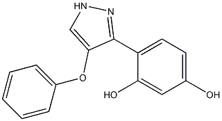 4-(4-phenoxy-1H-pyrazol-3-yl)benzene-1,3-diol 结构式