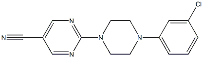 2-[4-(3-chlorophenyl)piperazino]-5-pyrimidinecarbonitrile 结构式