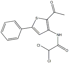 N1-(2-acetyl-5-phenyl-3-thienyl)-2,2-dichloroacetamide 结构式