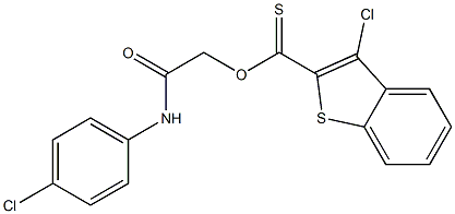 2-(4-chloroanilino)-2-oxoethyl 3-chlorobenzo[b]thiophene-2-carbothioate 结构式