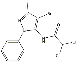 N-(4-bromo-3-methyl-1-phenyl-1H-pyrazol-5-yl)-2,2-dichloroacetamide 结构式