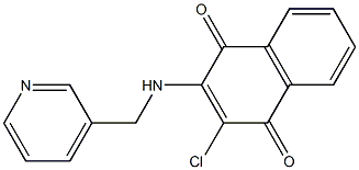 2-chloro-3-[(3-pyridinylmethyl)amino]naphthoquinone 结构式