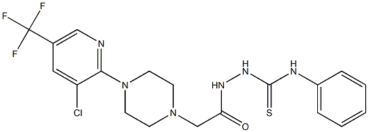 2-(2-{4-[3-chloro-5-(trifluoromethyl)-2-pyridinyl]piperazino}acetyl)-N-phenyl-1-hydrazinecarbothioamide 结构式