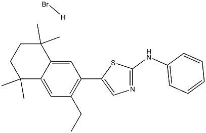 N2-phenyl-5-(3-ethyl-5,5,8,8-tetramethyl-5,6,7,8-tetrahydronaphthalen-2-yl)-1,3-thiazol-2-amine hydrobromide 结构式