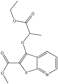 methyl 3-(2-ethoxy-1-methyl-2-oxoethoxy)thieno[2,3-b]pyridine-2-carboxylate 结构式