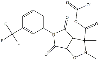 dimethyl 4,6-dioxo-5-[3-(trifluoromethyl)phenyl]tetrahydro-2H-pyrrolo[3,4-d]isoxazole-3,3(3aH)-dicarboxylate 结构式