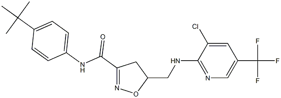 N-[4-(tert-butyl)phenyl]-5-({[3-chloro-5-(trifluoromethyl)-2-pyridinyl]amino}methyl)-4,5-dihydro-3-isoxazolecarboxamide 结构式