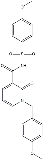 4-methoxy-N-{[1-(4-methoxybenzyl)-2-oxo-1,2-dihydro-3-pyridinyl]carbonyl}benzenesulfonamide 结构式