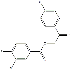 2-(4-chlorophenyl)-2-oxoethyl 3-chloro-4-fluorobenzoate 结构式