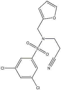 N1-(2-cyanoethyl)-N1-(2-furylmethyl)-3,5-dichlorobenzene-1-sulfonamide 结构式