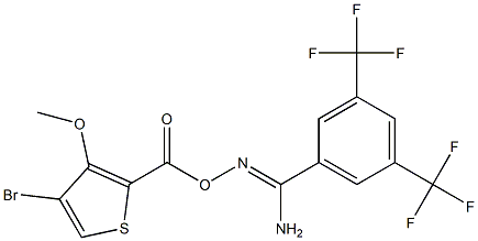 O1-[(4-bromo-3-methoxy-2-thienyl)carbonyl]-3,5-di(trifluoromethyl)benzene-1-carbohydroximamide 结构式