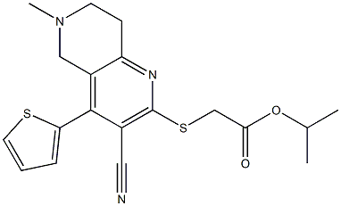 isopropyl 2-{[3-cyano-6-methyl-4-(2-thienyl)-5,6,7,8-tetrahydro[1,6]naphthyridin-2-yl]sulfanyl}acetate 结构式