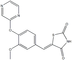 5-{(Z)-[3-methoxy-4-(2-pyrazinyloxy)phenyl]methylidene}-1,3-thiazolane-2,4-dione 结构式