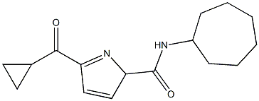 N-cycloheptyl-5-(cyclopropylcarbonyl)-2H-pyrrole-2-carboxamide 结构式