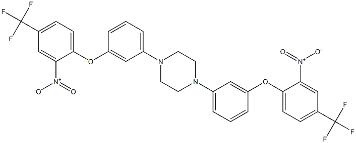 1,4-di{3-[2-nitro-4-(trifluoromethyl)phenoxy]phenyl}piperazine 结构式