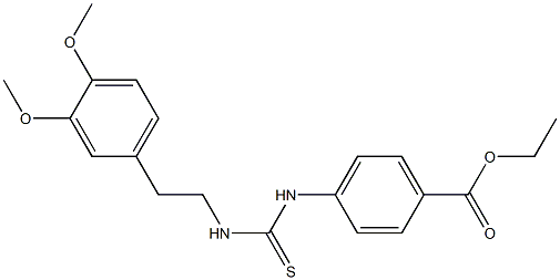 ethyl 4-({[(3,4-dimethoxyphenethyl)amino]carbothioyl}amino)benzoate 结构式