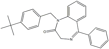1-[4-(tert-butyl)benzyl]-5-phenyl-1,3-dihydro-2H-1,4-benzodiazepin-2-one 结构式