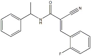 (E)-2-cyano-3-(2-fluorophenyl)-N-(1-phenylethyl)-2-propenamide 结构式