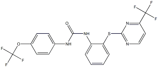 N-[4-(trifluoromethoxy)phenyl]-N'-(2-{[4-(trifluoromethyl)pyrimidin-2-yl]th io}phenyl)urea 结构式