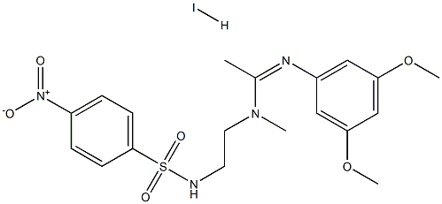 N'-(3,5-dimethoxyphenyl)-N-methyl-N-(2-{[(4-nitrophenyl)sulfonyl]amino}ethyl)ethanimidamide hydro iodide 结构式