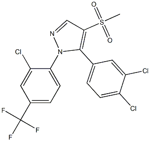 1-[2-chloro-4-(trifluoromethyl)phenyl]-5-(3,4-dichlorophenyl)-4-(methylsulfonyl)-1H-pyrazole 结构式