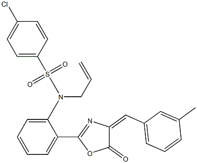 N1-allyl-N1-{2-[4-(3-methylbenzylidene)-5-oxo-4,5-dihydro-1,3-oxazol-2-yl]phenyl}-4-chlorobenzene-1-sulfonamide 结构式