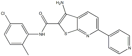 3-amino-N-(5-chloro-2-methylphenyl)-6-(4-pyridinyl)thieno[2,3-b]pyridine-2-carboxamide 结构式