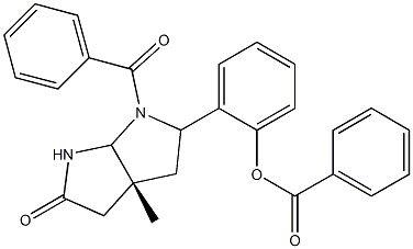 2-[(3aR)-1-benzoyl-3a-methyl-5-oxooctahydropyrrolo[2,3-b]pyrrol-2-yl]phenyl benzenecarboxylate 结构式