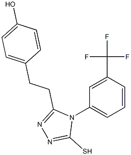 4-(2-{5-mercapto-4-[3-(trifluoromethyl)phenyl]-4H-1,2,4-triazol-3-yl}ethyl)phenol 结构式