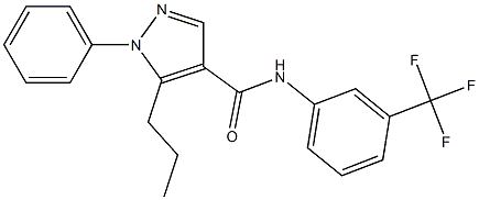 N4-[3-(trifluoromethyl)phenyl]-1-phenyl-5-propyl-1H-pyrazole-4-carboxamide 结构式