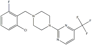 1-(2-chloro-6-fluorobenzyl)-4-[4-(trifluoromethyl)pyrimidin-2-yl]piperazine 结构式