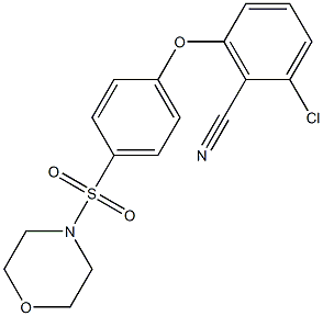 2-chloro-6-[4-(morpholinosulfonyl)phenoxy]benzonitrile 结构式