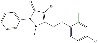 4-bromo-5-[(4-chloro-2-methylphenoxy)methyl]-1-methyl-2-phenyl-1,2-dihydro-3H-pyrazol-3-one 结构式