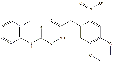 N1-(2,6-dimethylphenyl)-2-[2-(4,5-dimethoxy-2-nitrophenyl)acetyl]hydrazine- 1-carbothioamide 结构式