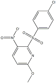 2-[(4-chlorophenyl)sulfonyl]-6-methoxy-3-nitropyridine 结构式