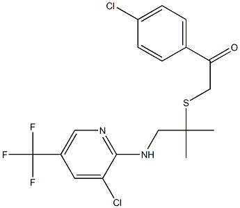 1-(4-chlorophenyl)-2-[(2-{[3-chloro-5-(trifluoromethyl)-2-pyridinyl]amino}-1,1-dimethylethyl)sulfanyl]-1-ethanone 结构式