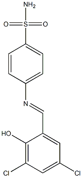 4-[(3,5-dichloro-2-hydroxybenzylidene)amino]benzene-1-sulfonamide 结构式