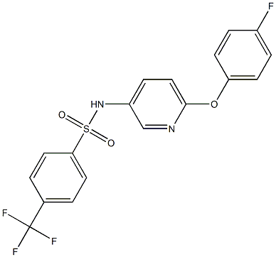 N1-[6-(4-fluorophenoxy)-3-pyridyl]-4-(trifluoromethyl)benzene-1-sulfonamide 结构式
