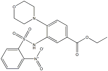 ethyl 4-morpholino-3-{[(2-nitrophenyl)sulfonyl]amino}benzoate 结构式