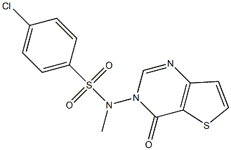 N1-methyl-N1-(4-oxo-3,4-dihydrothieno[3,2-d]pyrimidin-3-yl)-4-chlorobenzene-1-sulfonamide 结构式